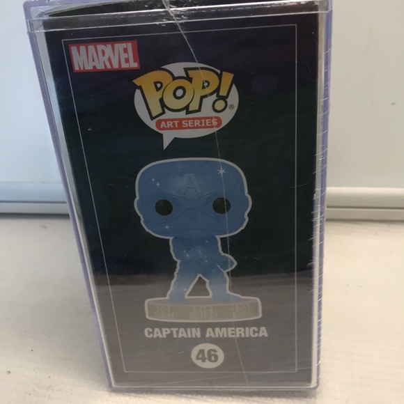 Funko Pop! Art Series Captain America Blue Figure sealed in plastic case NWOT - Picture 4 of 6